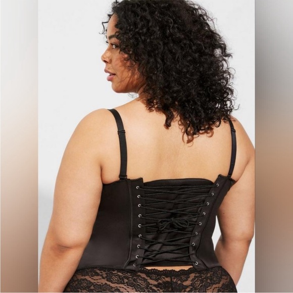 NWT Torrid CURVE Black Satin & Lace Corset Plus Size 3X - Picture 6 of 15